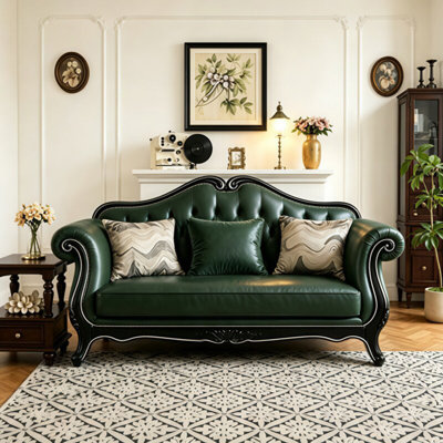 American-style luxury leather sofa