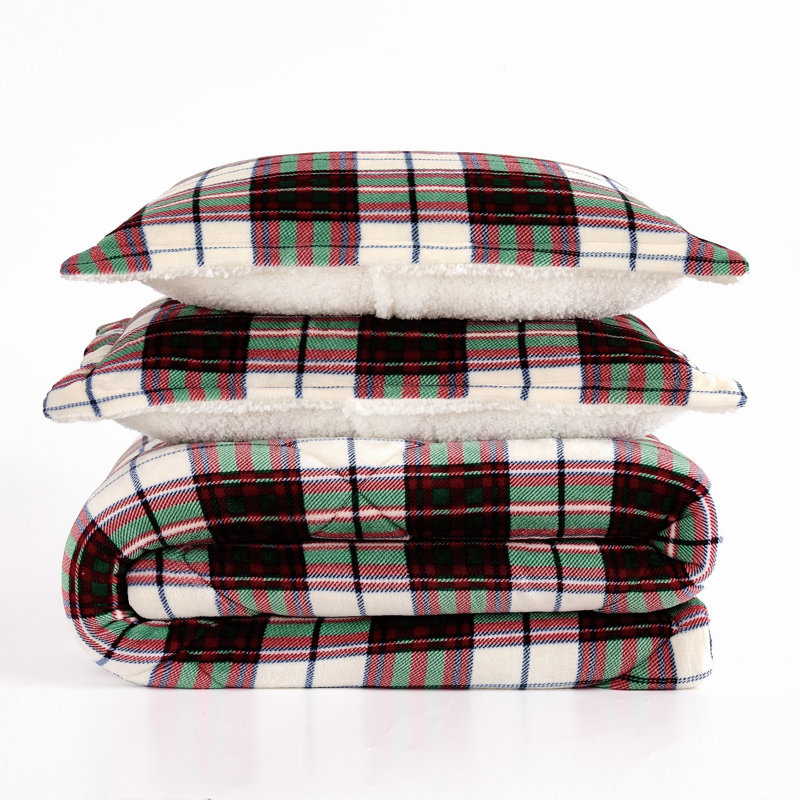 Truly Soft Cuddle Warmth Marlon Plaid Comforter Set, Twin Comforter + 1 Standard Sham, 2