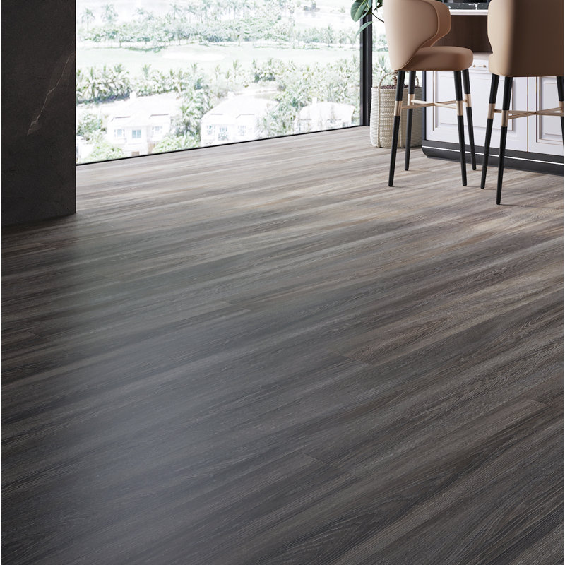 Planche de vinyle 7 "x 60" x 9,5mm, Gris anthracite graphique
