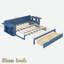 Lit de jour multifonctionnel avec tiroir de rangement, compartiments ouverts et table d'appoint hydraulique-445884403