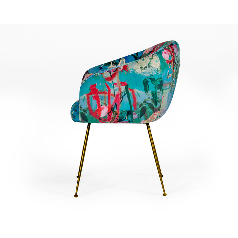 Osbourn 19'' H Velvet Upholstered Armchair, Gold