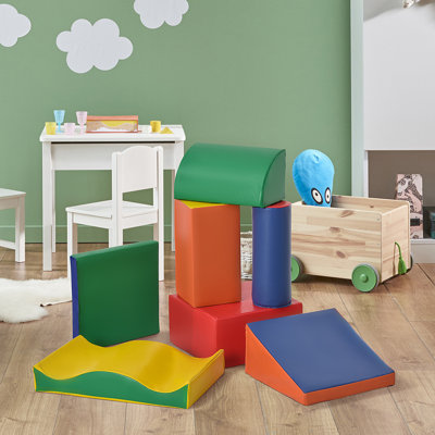 Soozier 7 pièces, blocs de jeu souples, enfants, escalade et rampe, blocs de construction et d'empilage en mousse, jeu d'apprentissage non toxique