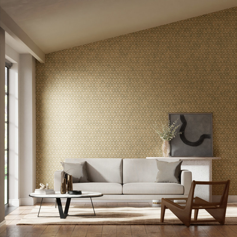 Trellis 10.05m x 52cm Wallpaper Roll, Rose Gold