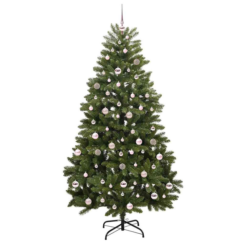 Artificial Christmas Tree with Stand Green PVC and Metal, 6.89 ft