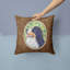 Coussin intérieur/extérieur brun carré moderne dog