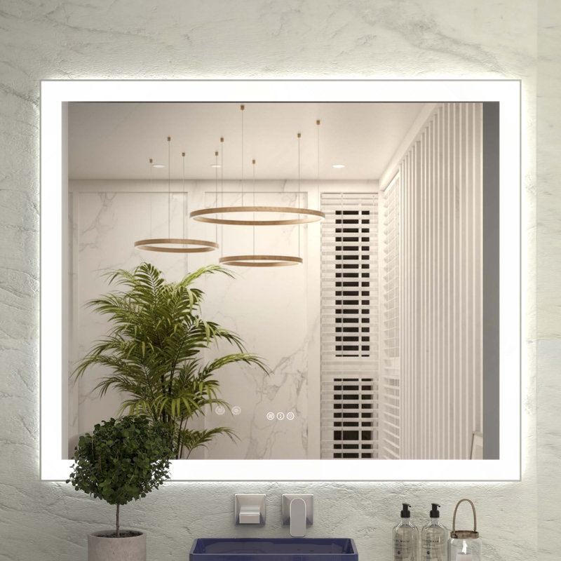 Miroir sans cadre à DEL pour salle de bain