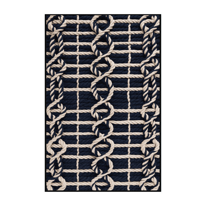  Tapis bord de mer lavable avec nœuds Elite, Tapis de couloir 2 pi x 4 pi