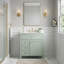 Meuble-lavabo simple autoportant vert 30 po avec lavabo et rangement en céramique-71201392
