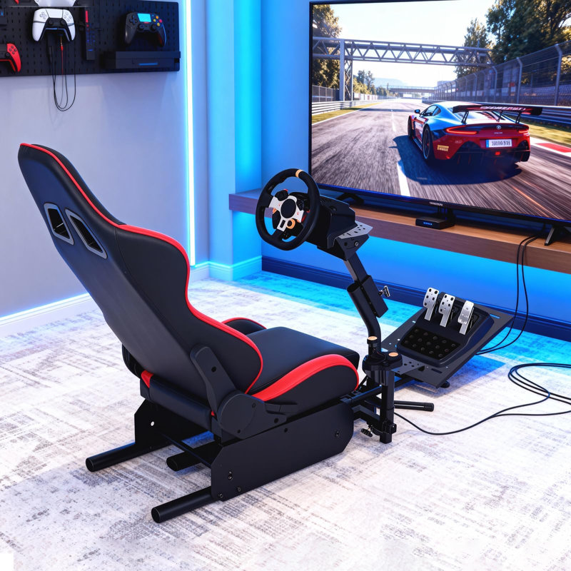 Support de volant de course, cockpit de simulateur de course pliable pour g923 / g920 / g29, support de volant et pédale réglable en angle, cockpit de Sim Racing