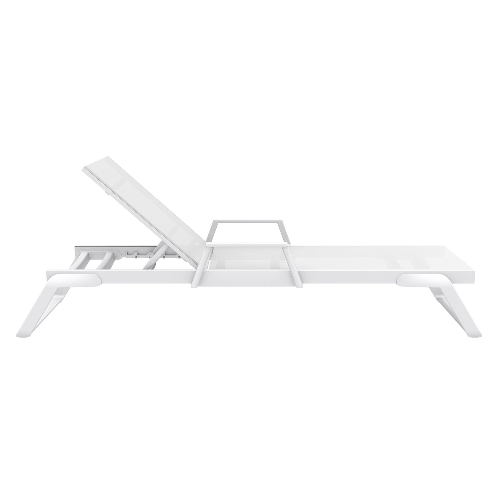 Genelda 28" Patio Chaise Lounge, White
