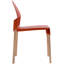Lot de 4 chaises d'intérieur rouge carmin pour salle à manger et salon, pieds en chêne rouge, design ergonomique, style bicolore moderne.