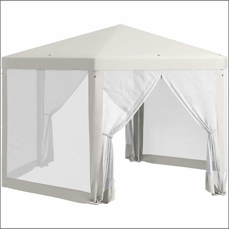 Tente de réception d'extérieur 13 pi x 11 pi Outsunny, Blanc