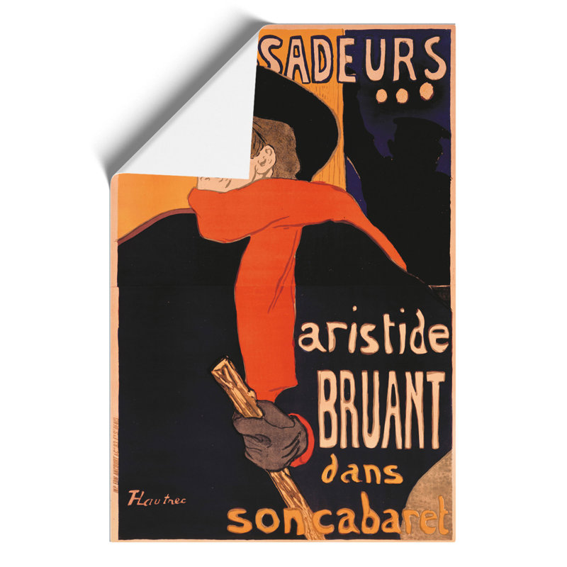 Aristide Bruant by Henri De Toulouse-Lautrec - No Frame Print, 84cm H x 59cm W x 0.1cm D
