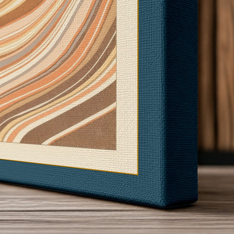 Layered Earth Rustic - Wrapped Canvas, 18x12 - 45.7 x 30.5 cm, Teal Border