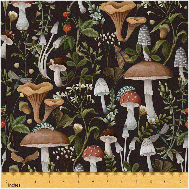 Botanical Mushroom Fabric 2 Yards