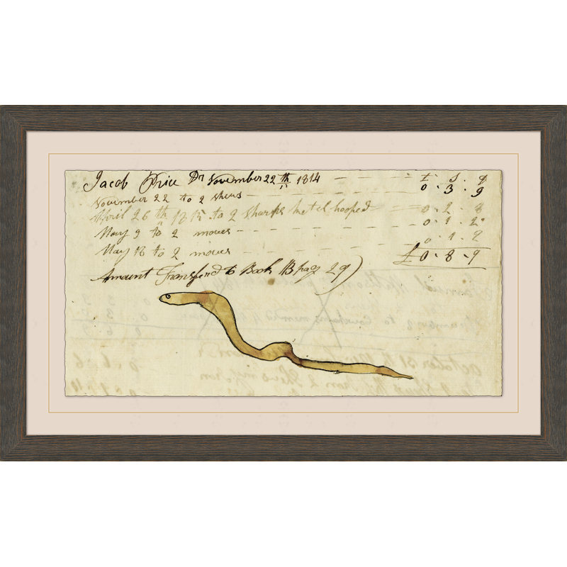 «Snake - Mennonite Ledger Dessin», reproduction d'art encadrée