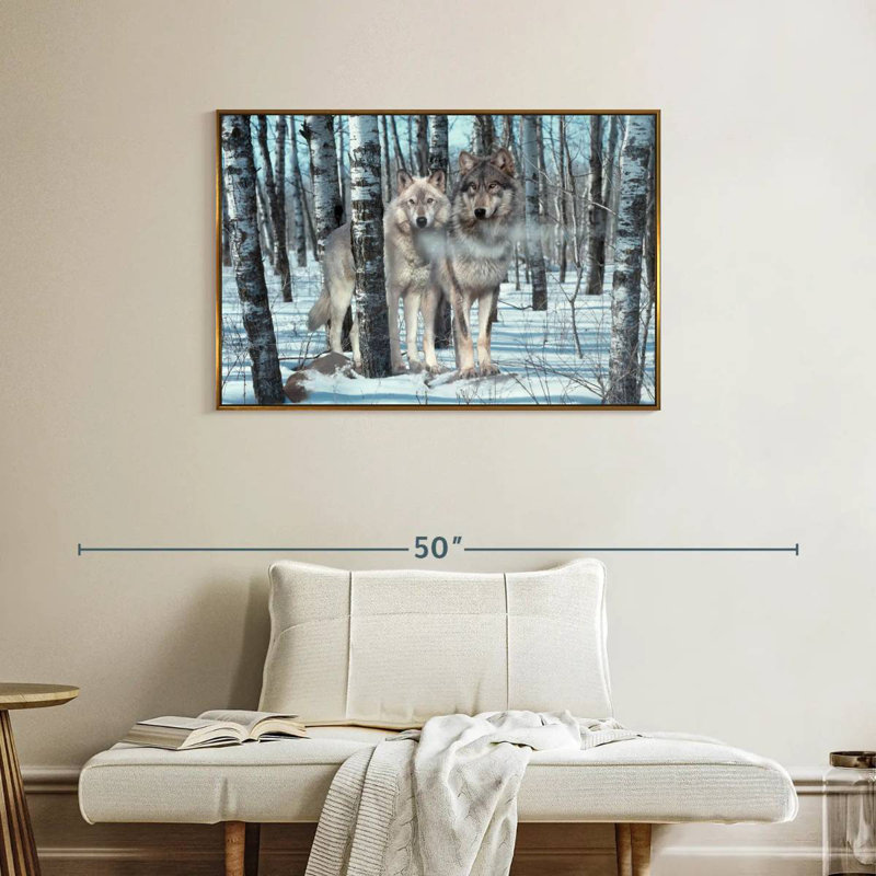 Snow Shadows, Floating Frame Gold, 37" X 25"
