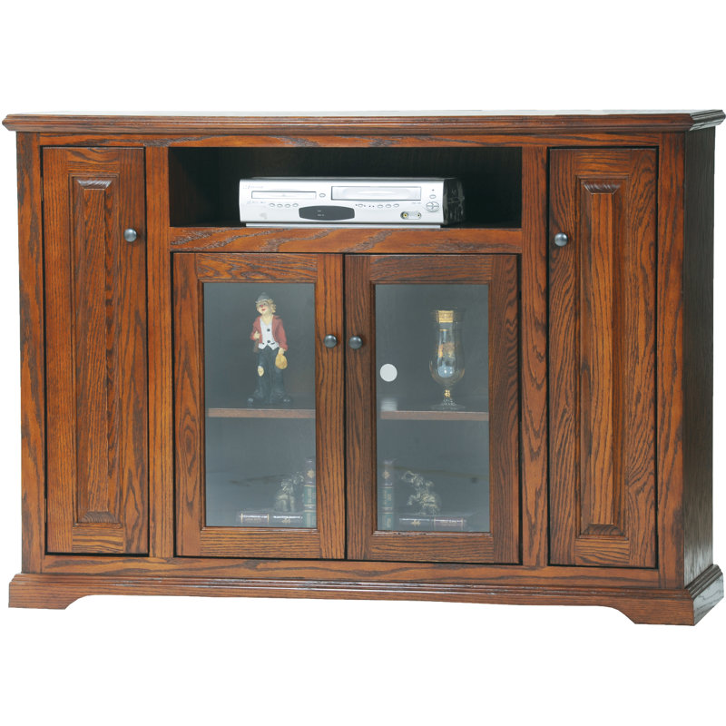 Meuble télé en bois massif pour téléviseur Spoffo, Marron clair, H 40,5 po x l 67,5 po x P 17 po