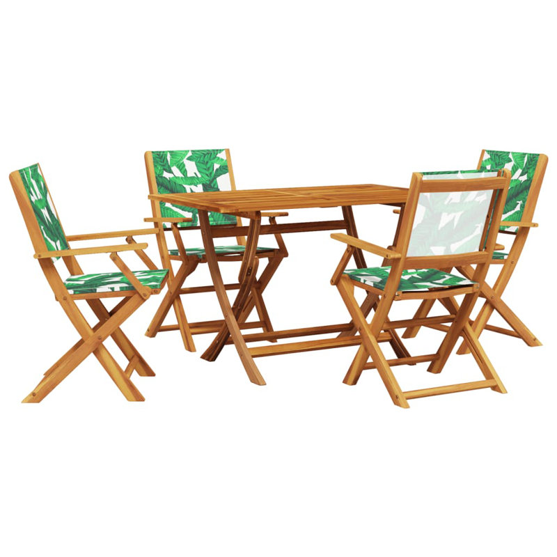 4 - Person Wood Patio Dining Set with Rectangular Table , Cushions Included