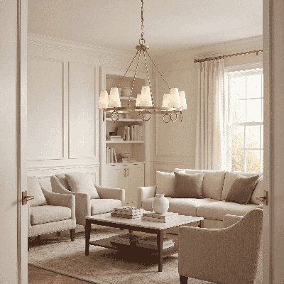 Wilkes 8-Light Chandelier in Warm Brass by Dann Foley
