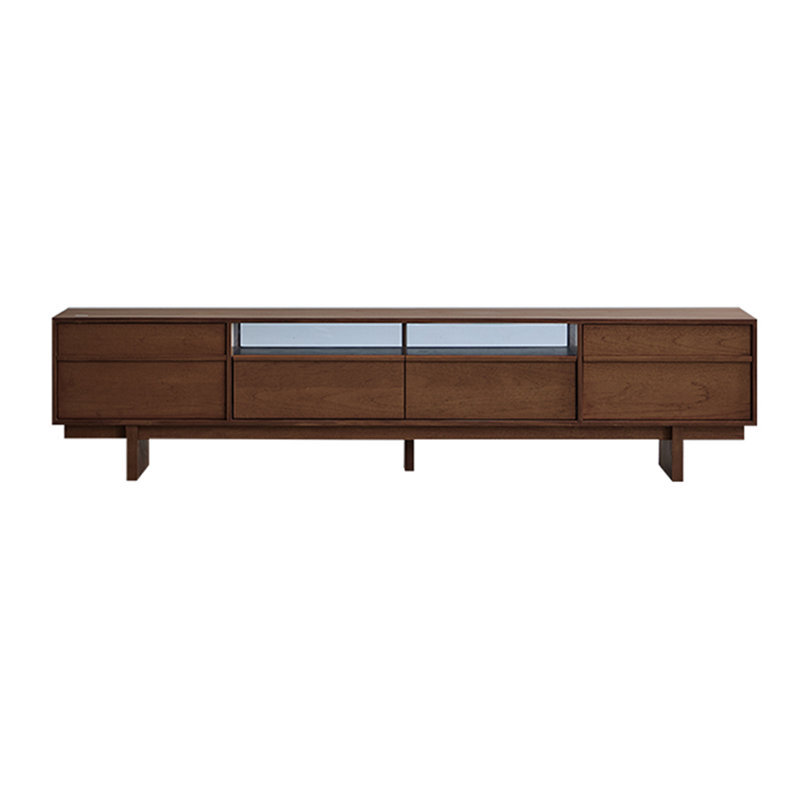 Meuble télé en bois de style rétro, H 19,3 po x L 94,48 po x l 15,75 po, Brun