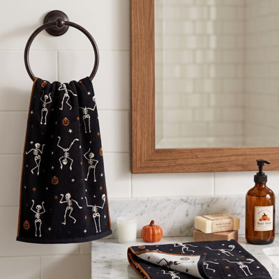 Skeletons Halloween Hand Towels 2pc Set