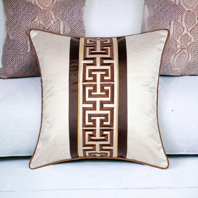 Housse de coussin réversible géométrique en chenille