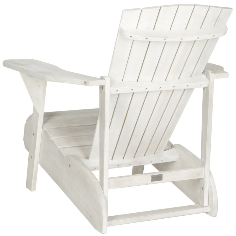 Chaise Adirondack en bois massif Briaca, Blanc antique