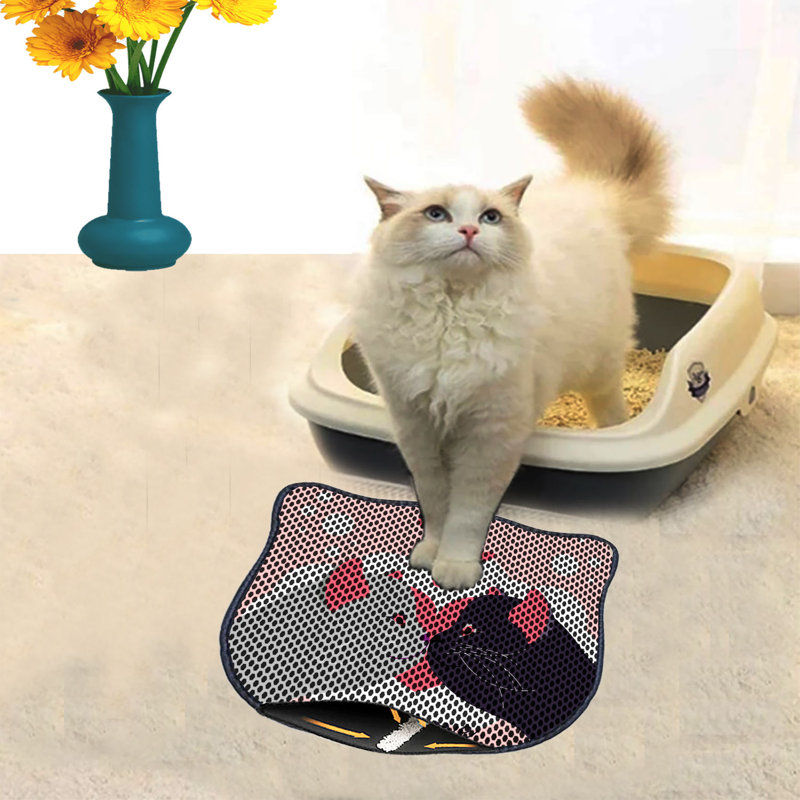 Durable Cat Litter Mat, 15.7 x 19.7 inches | 50% PVC / 50% Polyester, Machine Washable & Vacuum Friendly | Perfect for Easy Cleanup, Non-Slip Design to Keep Your Home Clean & Fresh, Ideal for Pet Owners