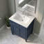 Meuble-lavabo bleu foncé 30 po avec lavabo supérieur, meuble-lavabo moderne simple à 2 tiroirs et tiroir basculant-130933839-130933846