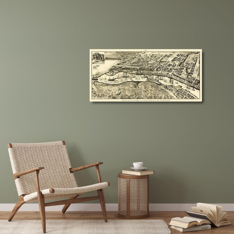 Art sur toile tendue Lark Manor ™ Peck, titre: San Pedro California, Peck 1905, H 21 po x l 40 po