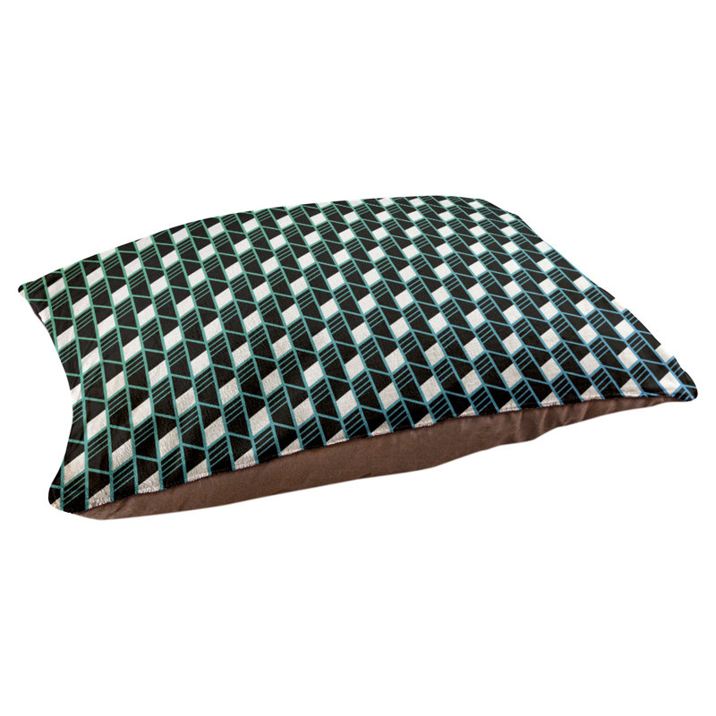 Coussin pour chien Byrge, Moyen (L 29,5 po x P19,5 po x H 9,5 po), Vert / Bleu