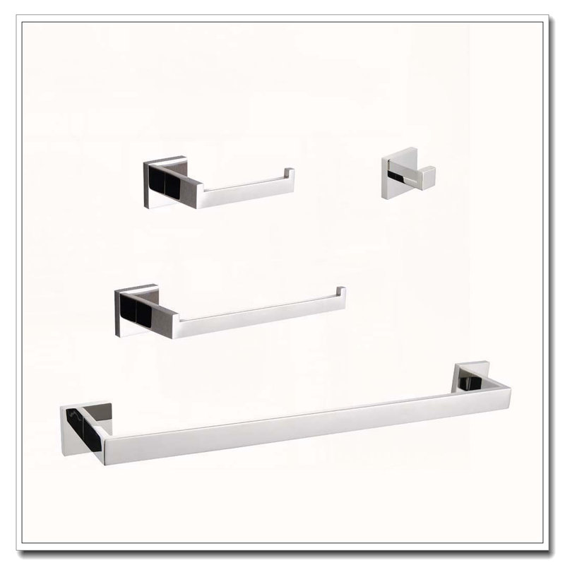 4-Piece Stainless Steel Bathroom Hardware Set, Chrome