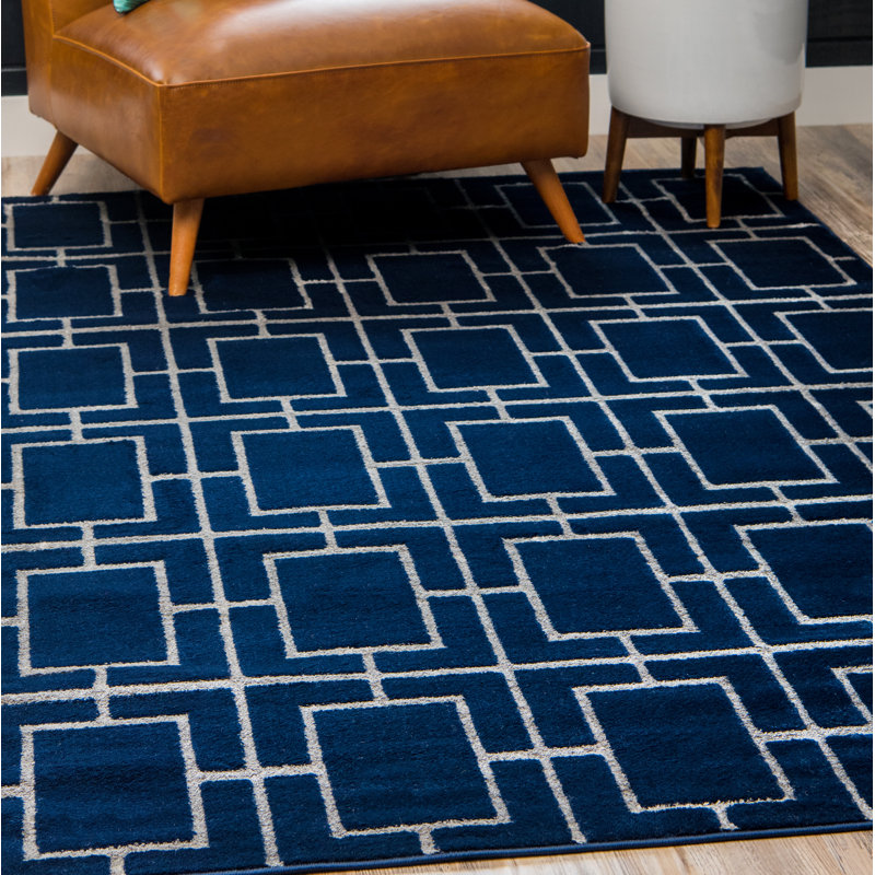 Glam Blue/White Rug, Rectangle 274 x 366cm