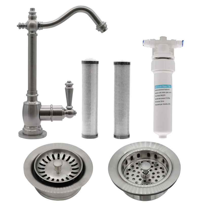 Westbrass Kitchen Faucet with Soap Dispenser, Stainless Steel