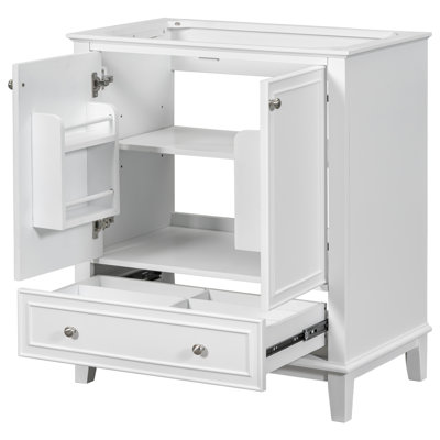 Quaylen 30" Modern Vanity Base with Doors and Drawer Solid Wood and MDF Construction
