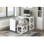 Ensemble de bureau 3 pièces avec bureau roulant, 2 ports USB et amp; Tabouret rembourré, finition blanche | Blanc | Bois-1437479301