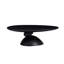 Table basse ovale de 47 pouces avec base sculpturale, fibre de verre minimaliste moderne en noir élégant