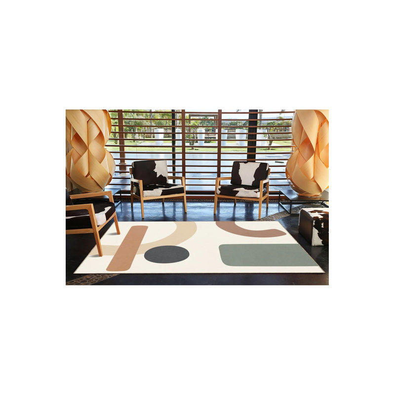 Tapis décoratif à motif moderne Modern, Sous-tapis rond 3 pi 3 po inclus