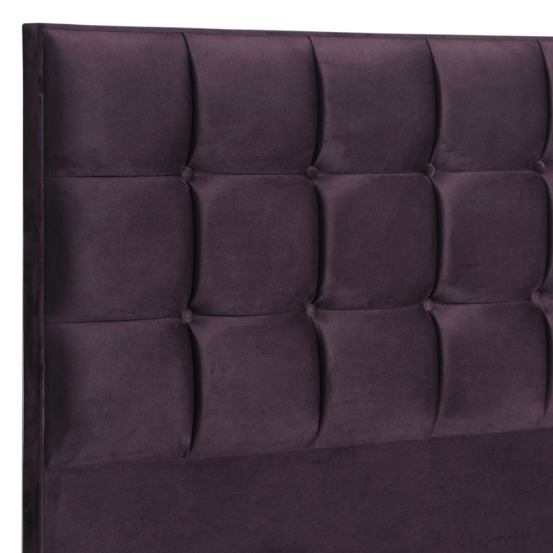 Upholstered Headboard, Small Double (4'), Plum, Velvet