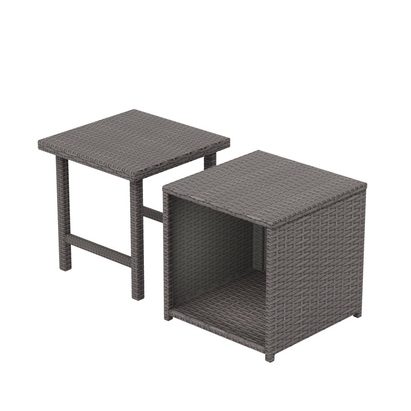 Square Outdoor Side Table , 17'' in. W 17'' in. D, Gray