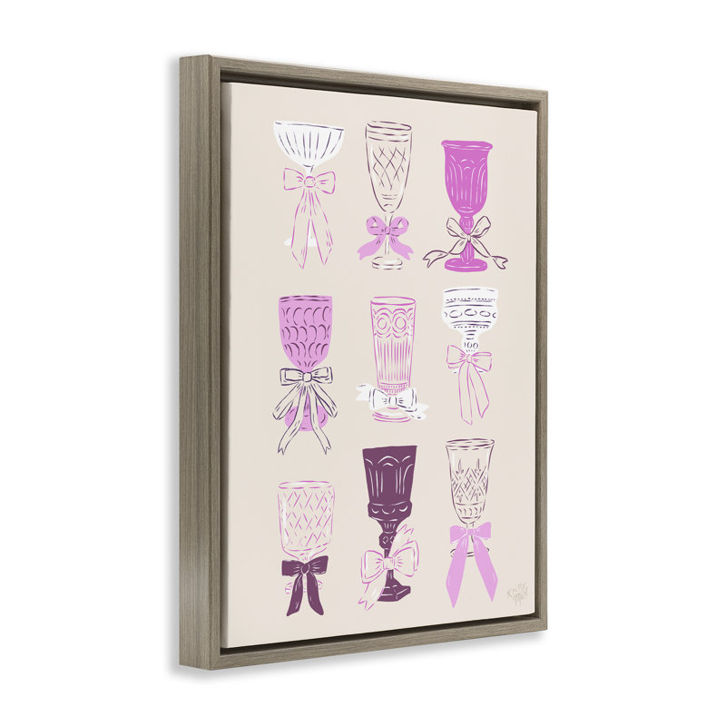 Cadre flottant cocktail calices, design par Krissy Mast, H 31 po x l 25 po, Brun