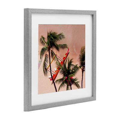 «Waikiki Beach Surf Coast», reproduction encadrée sous verre, conception de Danita Delimont