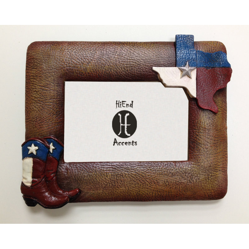 Texas Themed Brown Embossed Picture Frame
