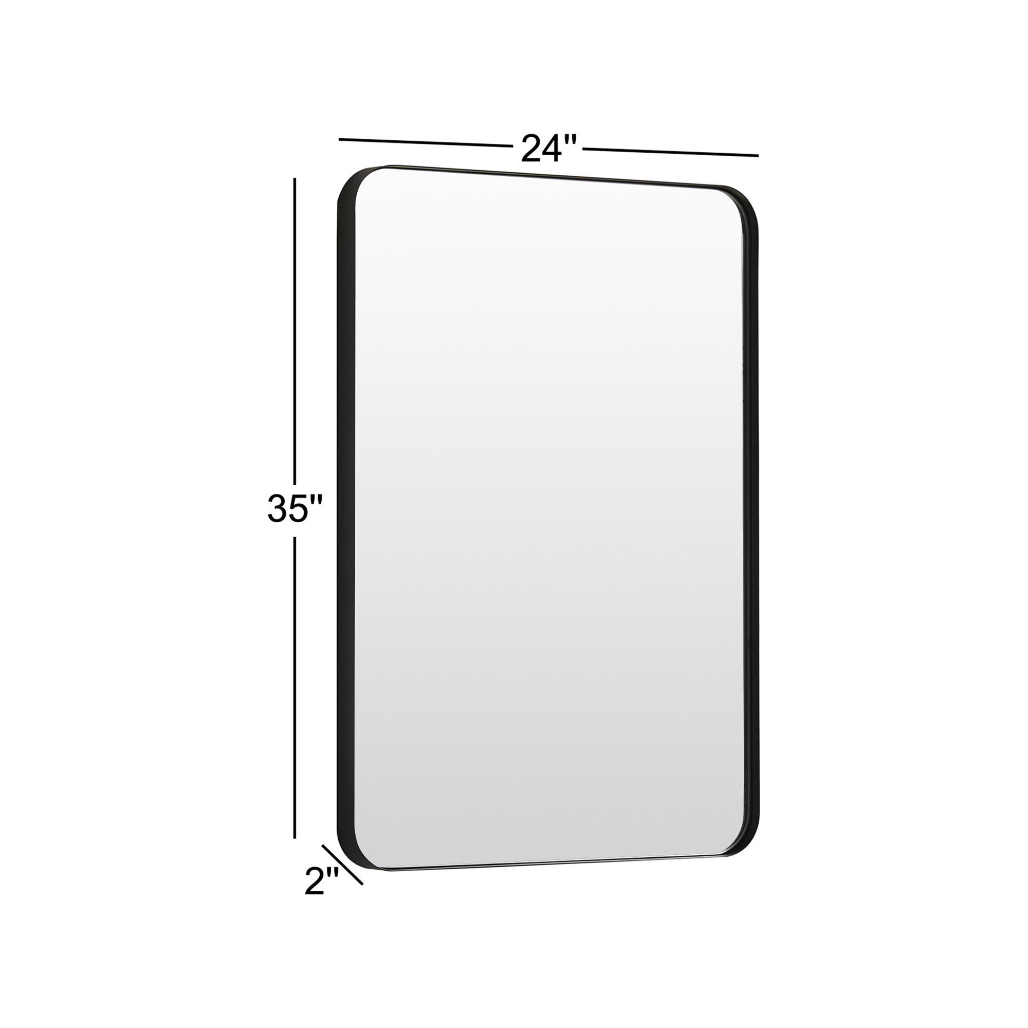 Bassevelde Mirror, Black, 35" x 24"