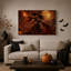 «Witch Casting Fireball Spell Near Spooky Castle», art mural sur toile-852320903