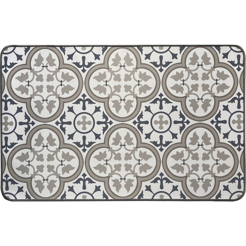 Tapis de cuisine Paco, Rectangle 2 pi x 3 pi, Bleu / Gris pâle