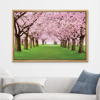 Flower Blossom " Cherry Blossoms Line Path Canvas Art Home Art "