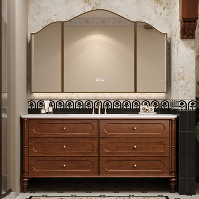 American retro medieval style bathroom cabinet