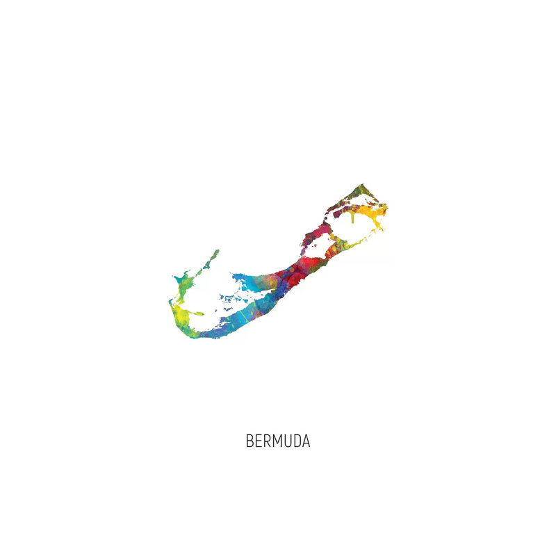«Bermuda Map» par Michael Tompsett, impression sur toile tendue, H 40 po x l 26 po x P 1,5 po